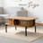 39.3" Mid Century Modern Coffee Tables For Living Room, Coffee Table With Storage Open Shelf, Fluted Table With Sliding Cabinet Door, 2-tier Rustic Wood Desktop, Brown-1955553427