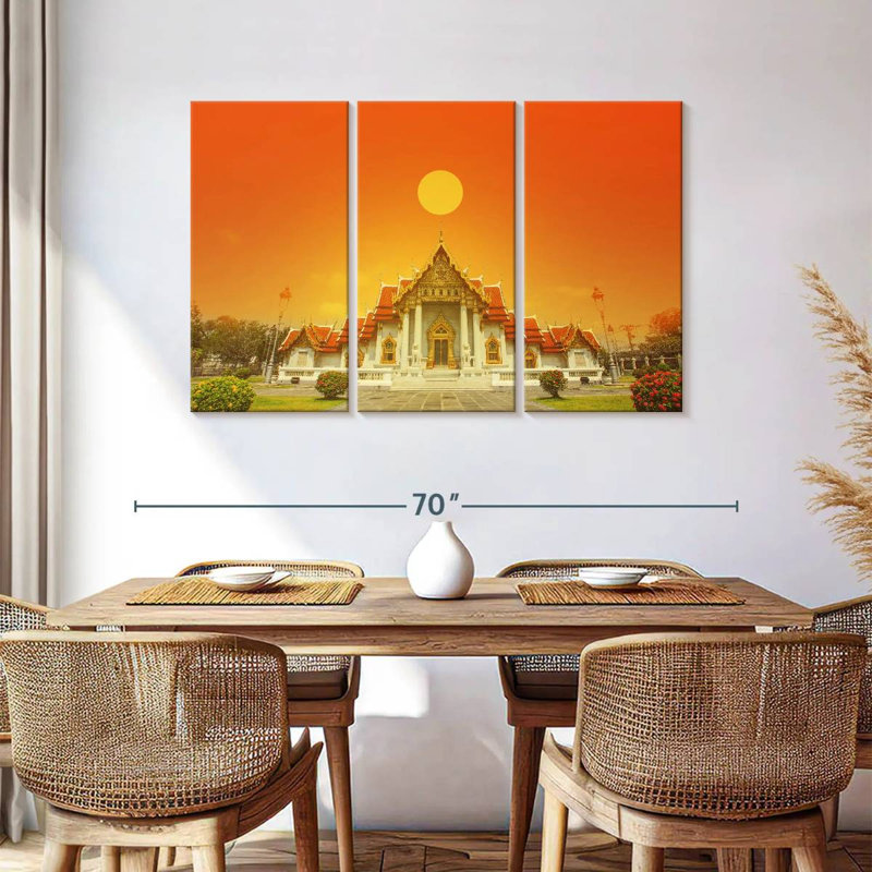Soleil sur le temple de marbre, H 36 po x l 57 po