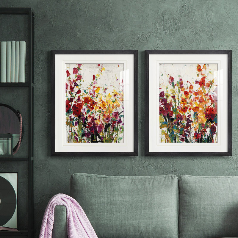 «Wildflowers Blooming I», reproduction encadrée de qualité supérieure - prête à être accrochée