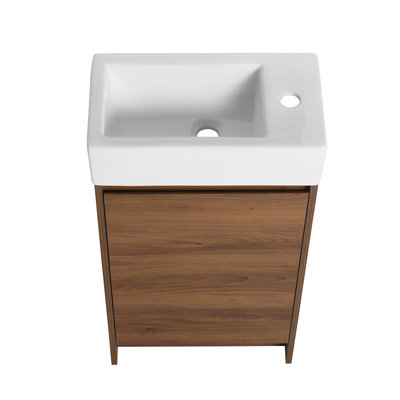 Harnoor 0'' Single Bathroom Vanity with Ceramic Top