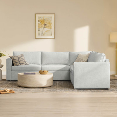 Canapé de rangement modulaire en L à 4 places avec coussin détachable et canapé modulaire Hymes 109,84 "