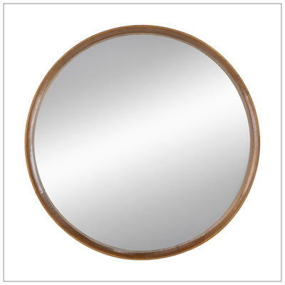 Miroir rond en bois de pin, miroir mural pour la salle de bain