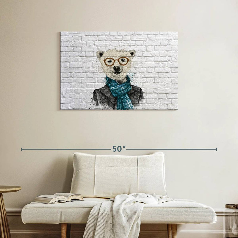 Brampt Dapper Polar Bear, 24" H x 36" W