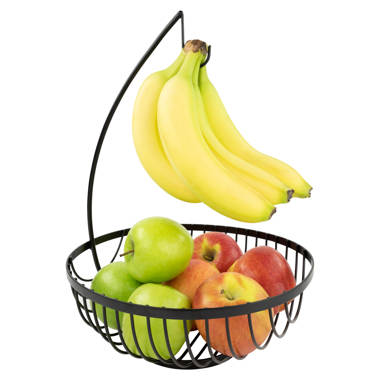 Large Fruit Bowl Holder with Banana Hanger Hook Tree Fruit Bowl