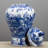 Blue and White Temple Jar with Lid