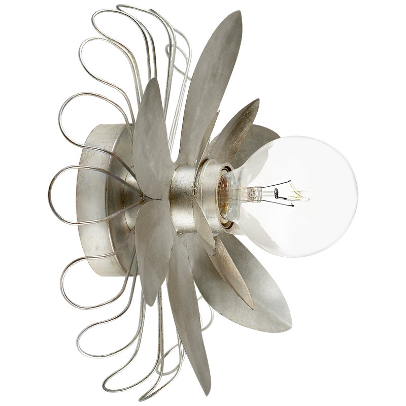 Keaton Flush Mounted Sconce, Burnished Silver Leaf