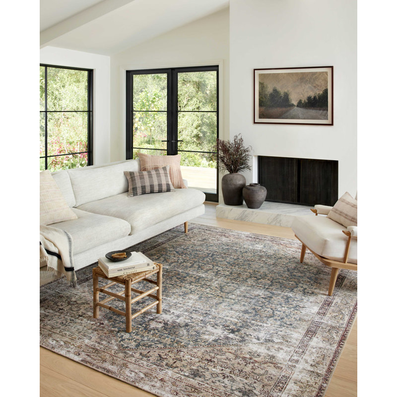 Amber Lewis x Loloi Georgie Teal / Antique Area Rug, Rectangle 10' x 14'