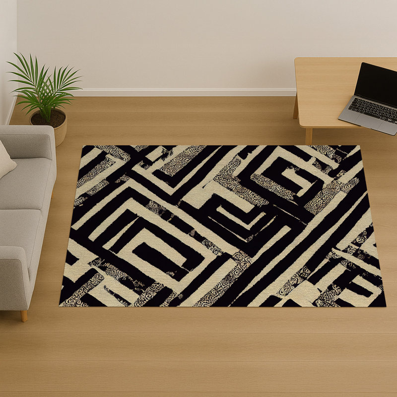 Geometric Area Rug, Rectangle 140 x 200 cm