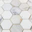 Hexagon Marble Mosaic Tile in White/Grey