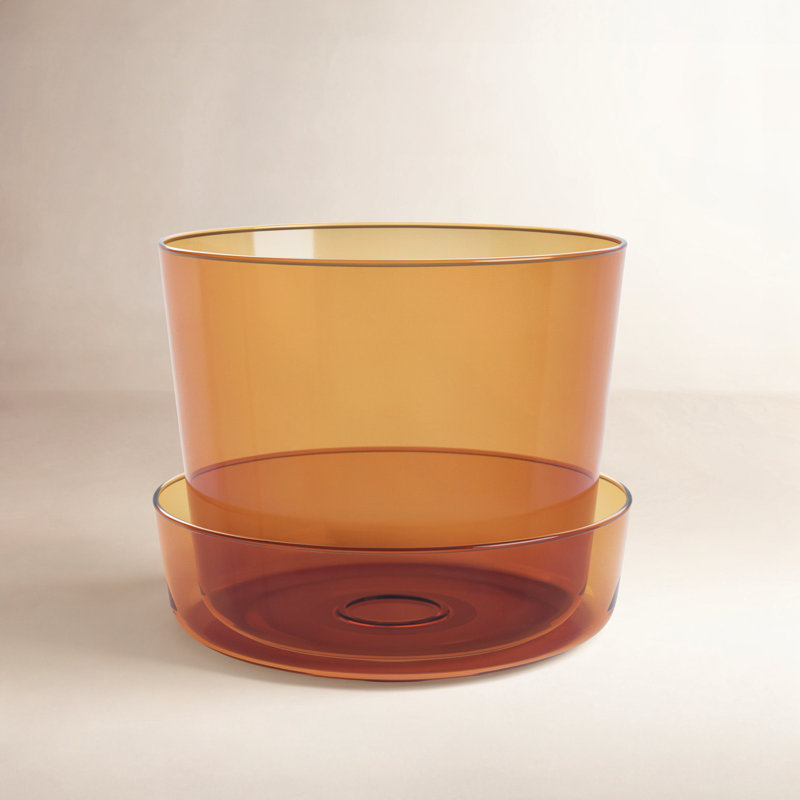 Pot en verre Callio avec soucoupe, H 5 po x l 6,25 po x P 6,25 po