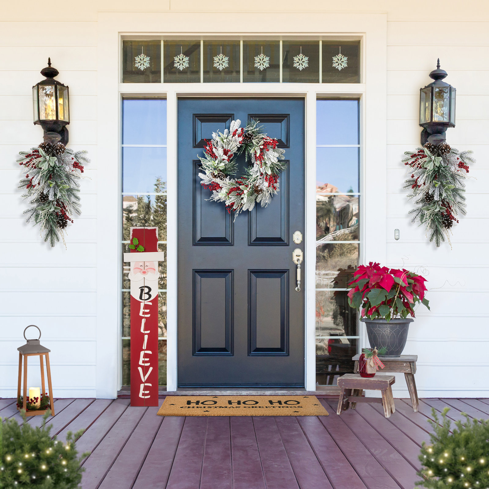24"D Christmas Flocked Pinecone & Berry Wreath