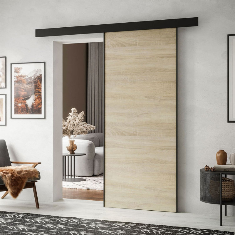 HINOKI Sliding Doors, 76 cm, Sonoma Oak