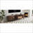 TV Stand, Modern Media Console with Rattan Drawer &amp; Sliding Doors for 75” TVs | Dark Brown | Solid Wood+MDF