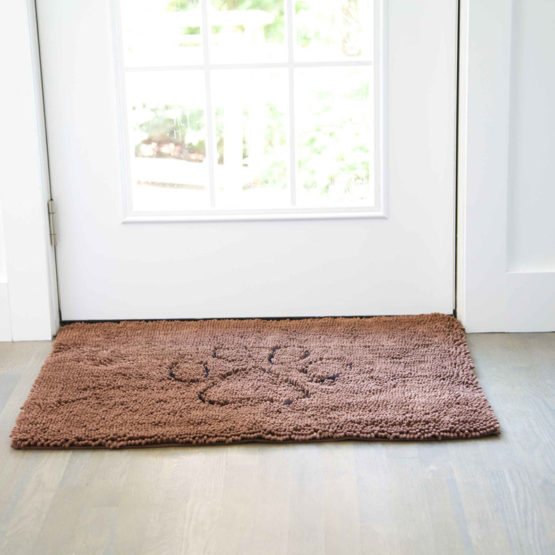 Petit tapis de porte pour chien sale gris brumeux DGS Pet Products 23 po x 16 po x 2 po, Brun
