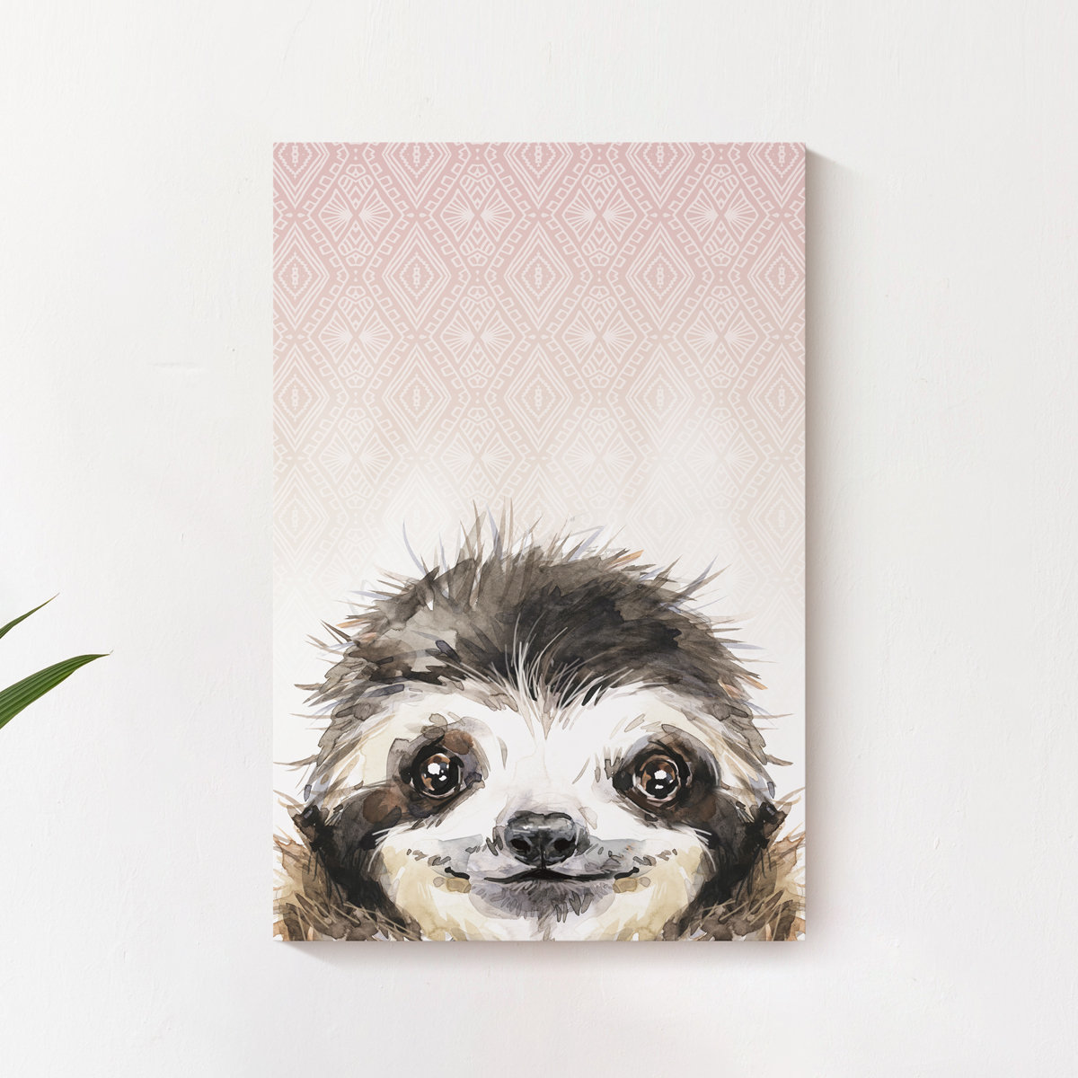 Isabelle & Max™ 'Sloth on Blush' - Wrapped Canvas Painting Print | Wayfair