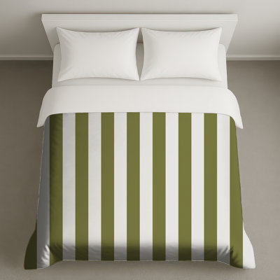 Vertical Olive Stripes Duvet Covers