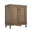 Meuble-lavabo vintage 30 po avec lavabo en céramique, meuble-lavabo avec poignées antiques, brun antique