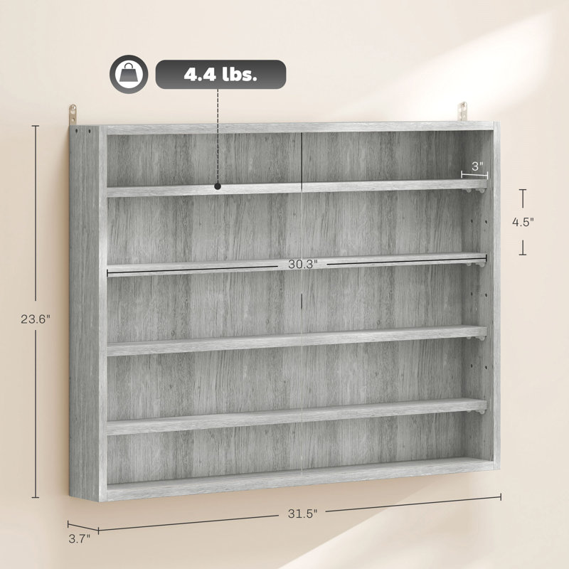 Vitrine murale grise parfaite pour les voitures miniatures, Gris