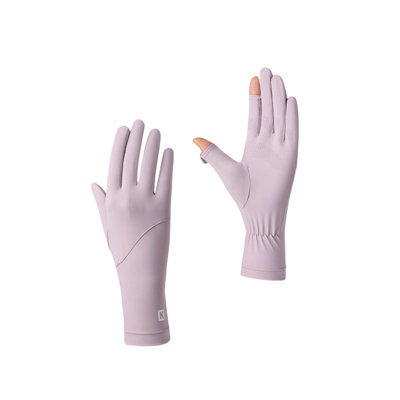 pair of mittens Sunscreen Gloves Summer Women's Ice Silk Outdoor Driving Cycling Thin Breathable Gloves With Finger Leakage Feel Panel