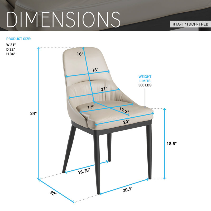 Ensemble de 2 chaises de salle à manger sans accoudoirs modernes - siège rembourré avec pieds en métal, Noir