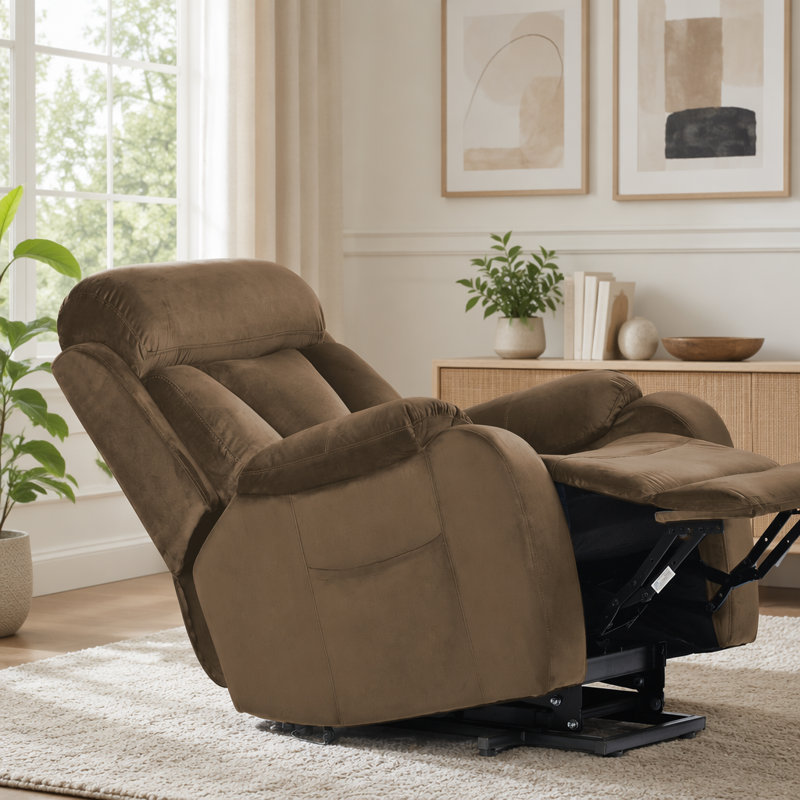 Fauteuil inclinable électrique Power Lift, Velours, Brown