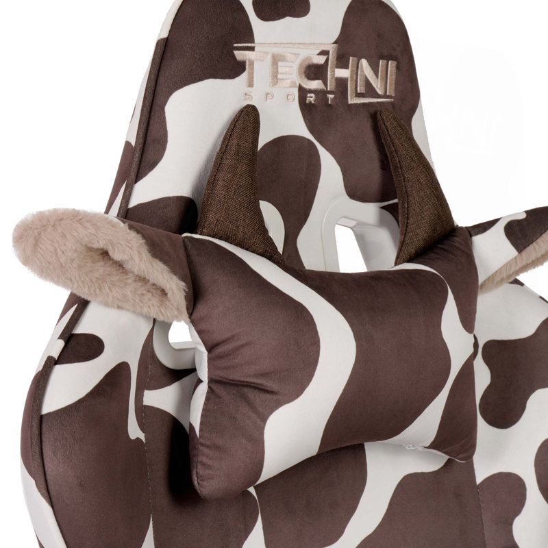 Gaming Chair with Cushion,Comfortable and Stylish for Gaming and Work, Brown/White, White