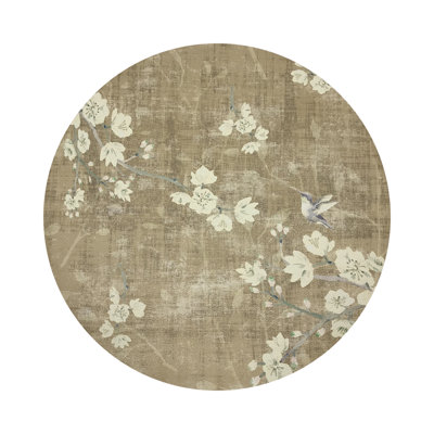 Blossom Fantasia Vegan Leather Round Pebble Placemat