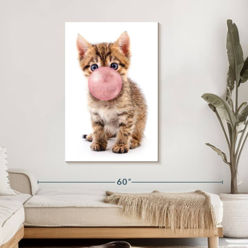 " Bubble Gum Kitten ", 30" H x 45" W x 1.25" D