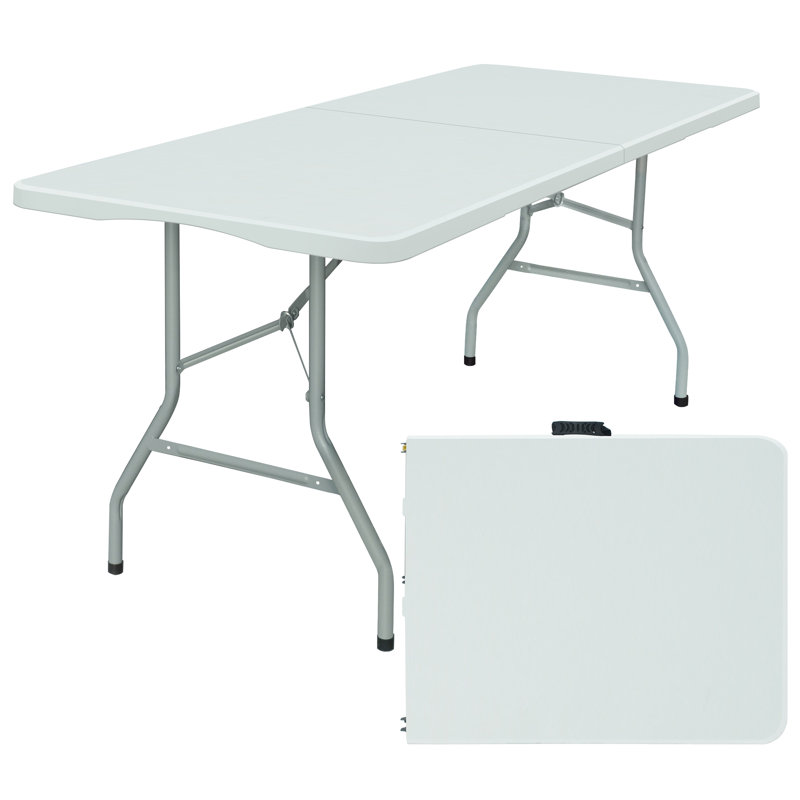 6ft 72 inch Granite White Outdoor Banquet Rectangular Plastic Event Folding Table With Handle