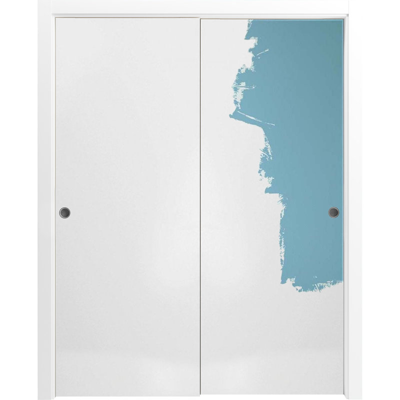 Portes à panneaux coulissantes en bois lambrissé Planum, 64 po x 80 po, Avec une couche d'apprêt