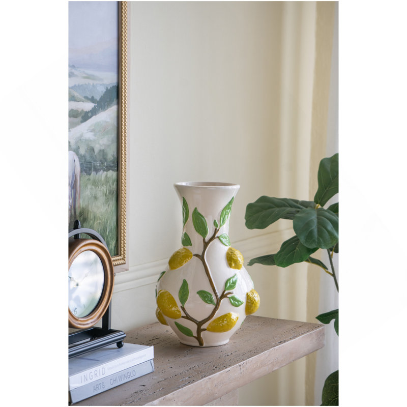 Vase en céramique 9x9x13.5 ", 13.5" H x 9" W x 9" D