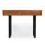 Console moderne en bois massif avec design cannelé et rangement-672889726