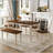 6-Piece Dining Set Wooden Table and 4 Chairs with Bench for Dining Room