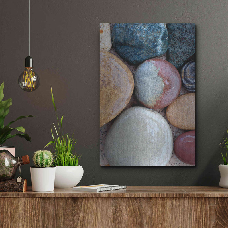 «Wet Stone Abstract» par Elena Ray, art mural en métal, H 16 po x l 12 po