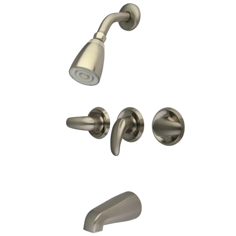 Robinet de baignoire et douche avec soupape, garniture et inverseur grossière Legacy, Nickel brossé