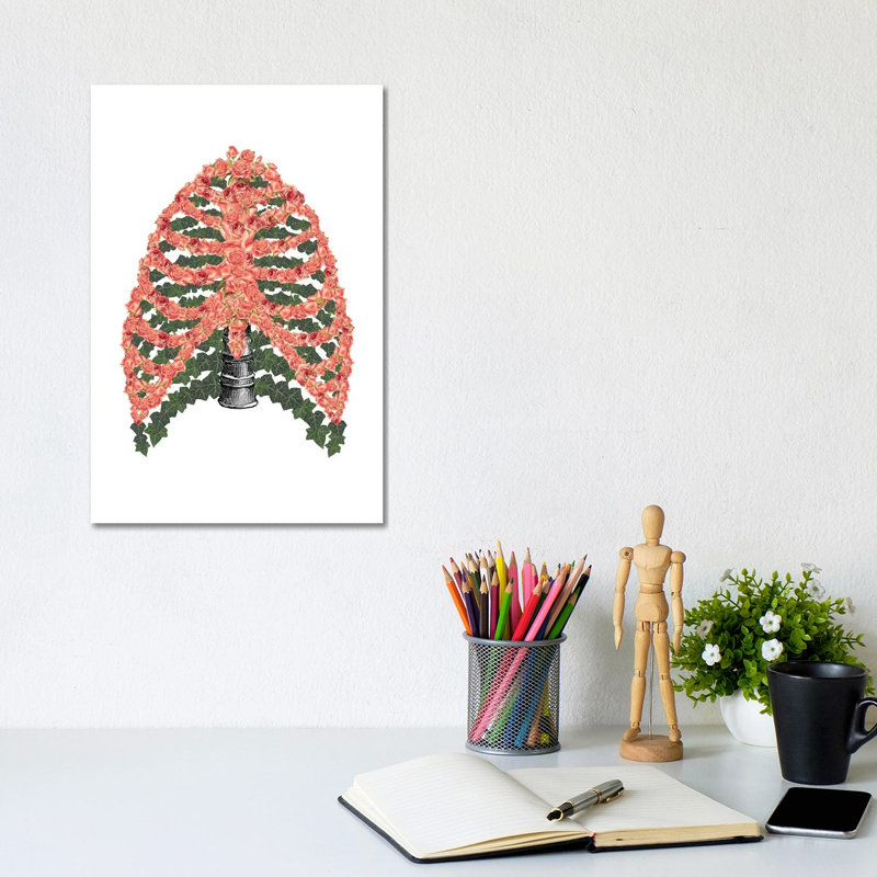 Floral Ribcage by Kiki C Landon - Wrapped Canvas Print, 30.48cm H x 20.32cm W x 1.91cm D
