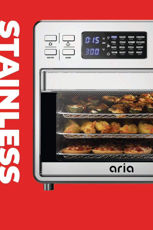 Aria 30 qt. Air Fryer Toaster Oven with Dehydration Stainless Steel