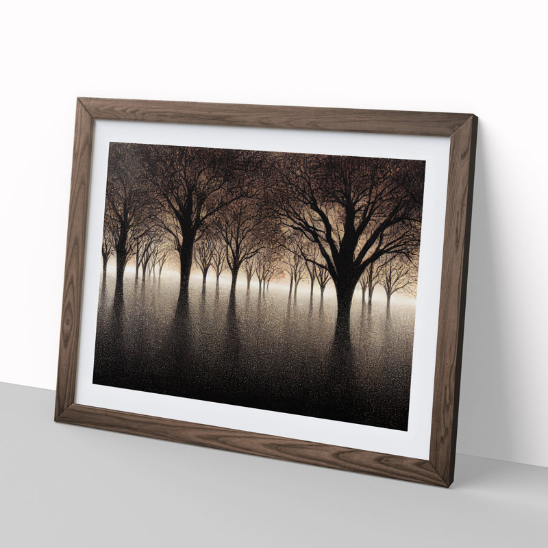 Luscious Tree Forest - Single Picture Frame Painting, 46cm H x 64cm W x 2cm D, Walnut