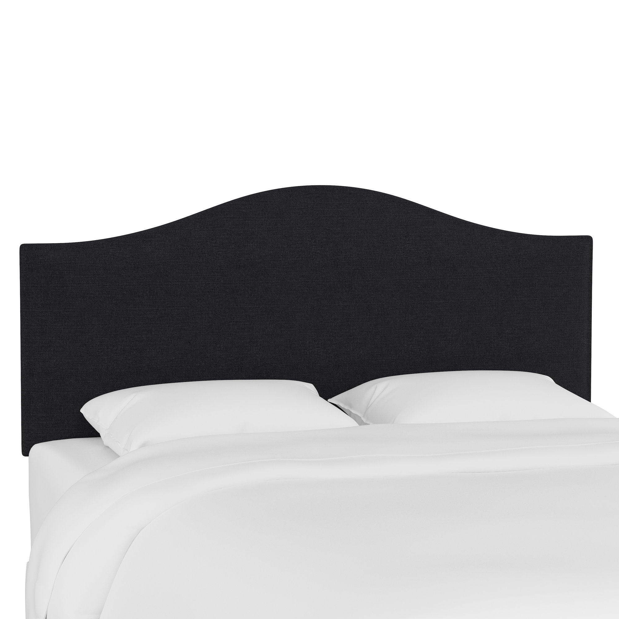 Hermosa Upholstered Panel Headboard, Classic Black Linen, Full