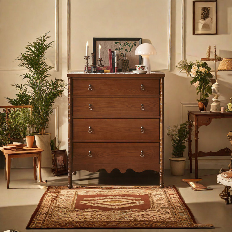 Commode d'appoint en bois massif Simple Retro
