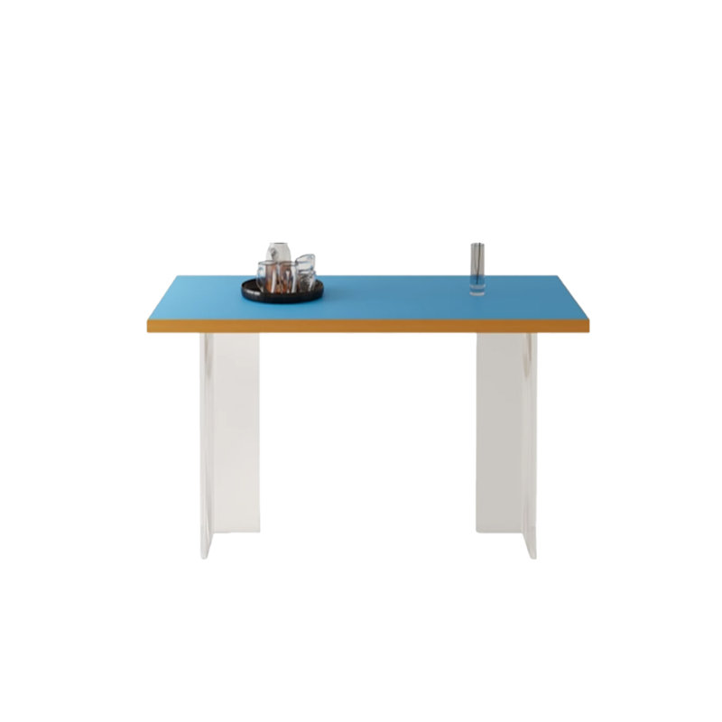 Bureau d'écriture en acrylique bleu transparent, H 29,52 po x l 51,18 po x P 31,49 po
