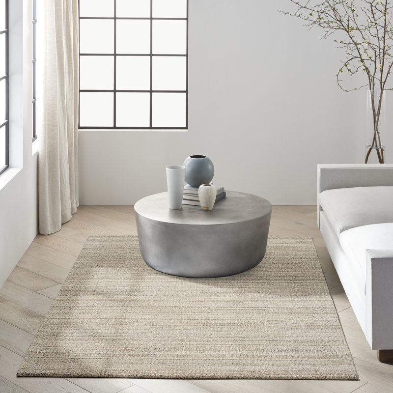 Calvin Klein CK040 Abrash 5'3" x 7'3" Ivory Grey Modern Indoor Rug, Rectangle 5'3" x 7'3", Ivory Gray