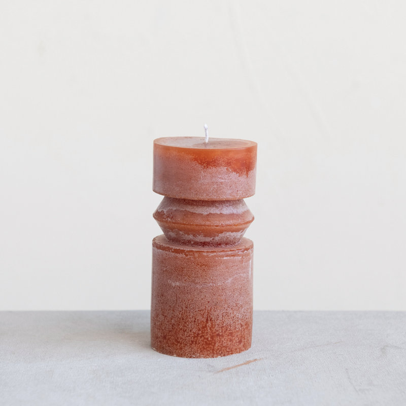 Unscented Totem Pillar Candle, Orange