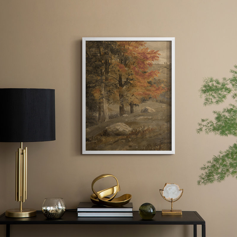 «Vintage Landscape», reproduction encadrée CL XXII - bois massif, Blanc, H 15 po x l 12 po