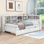 Lit de jour en bois avec 2 tablettes Sydia et tablettes et ports de chargement USB-265553804-265553805