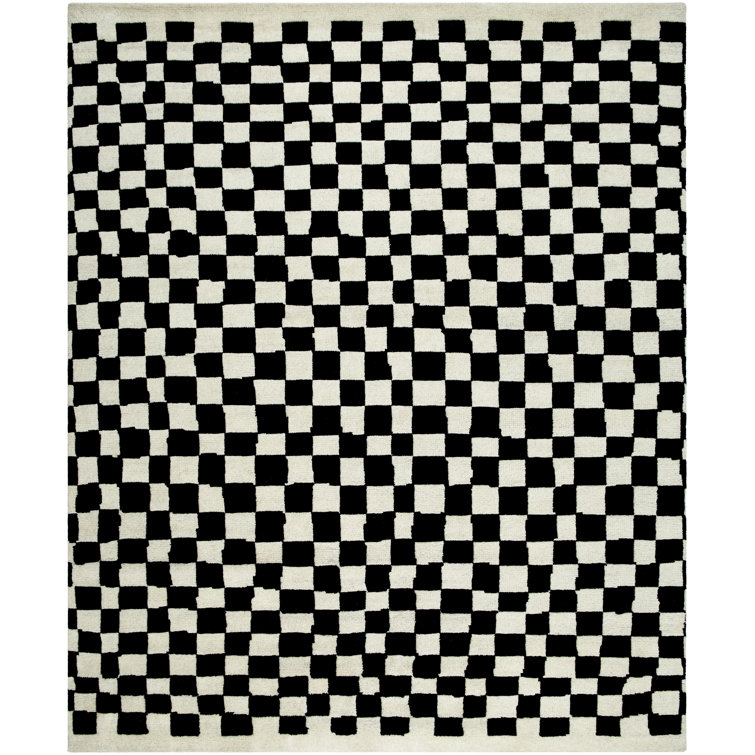 Damier Wool Patchwork Area Rug