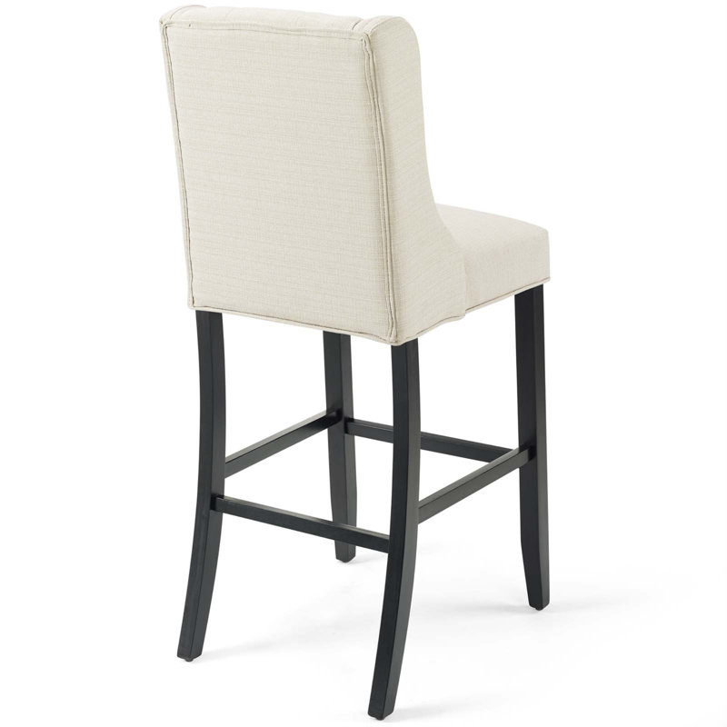 Tabouret capitonné en tissu Baronet, 1, Beige, Tabouret de bar (hauteur de 30,5 po)