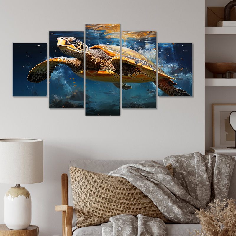 Toile d'art mural Tide Tranquility Oceanic Turtle II - Tortue