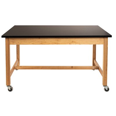 Wood, Casters, Stretchers And Braces Science Lab Table -  National Public Seating, SLT1-2448CC