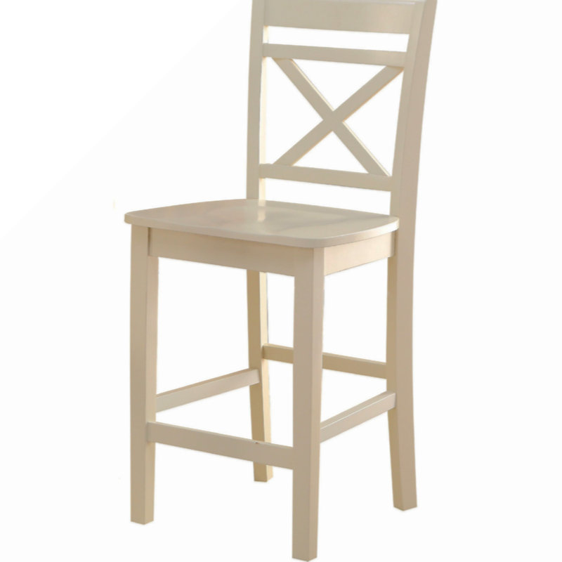 Ensemble de 2 chaises à hauteur de comptoir ACME Tartys, Crème, crème